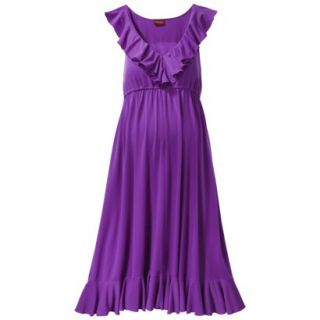 Merona Maternity Sleeveless Ruffle Trim Dress   Purple M