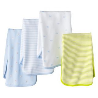 Just One YouMade by Carters Newborn Boys 4 Pack Burp Cloth Set   Blue/Yellow
