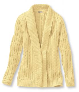 Double L Cotton Sweater, Open Cardigan