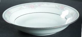 Noritake Newbury Coupe Soup Bowl, Fine China Dinnerware   Pastel Flowers,Gray Gr