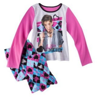Justin Bieber Girls 2 Piece Long Sleeve Pajama Set   Blue 4