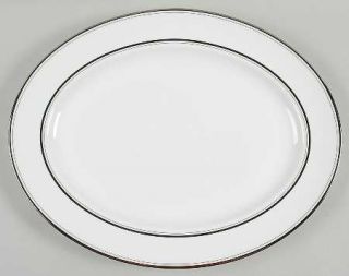 Lenox China Library Lane Platinum 16 Oval Serving Platter, Fine China Dinnerwar