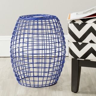 Eric Dark Blue Grid Stool (Dark blueMaterials: IronDimensions: 17.9 inches high x 14.8 inches wide x 14.8 inches deepThis product will ship to you in 1 box.Furniture arrives fully assembled )