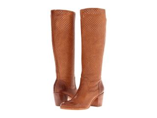 Frye Lucinda Perf Slouch Cowboy Boots (Tan)