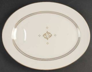 Haviland Elysee 14 Oval Serving Platter, Fine China Dinnerware   New York,Gray