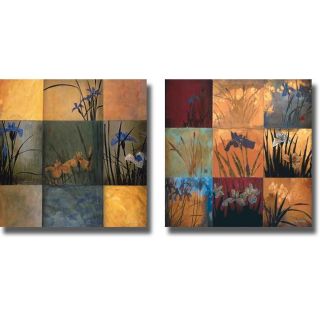 Don Li leger Iris Nine Patch Set 2 piece Canvas Art Set (MediumSubject: ContemporaryOutside Dimensions: 20 inches high x 20 inches wide x 0.75 inches deep (each)This canvas is being custom built for you. Please allow 10 business days for the product to le