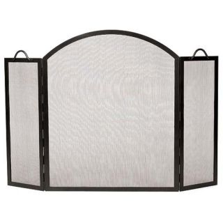 Minuteman Intl. 3 Panel Arched Top Twisted Rope Fireplace Screen Multicolor  