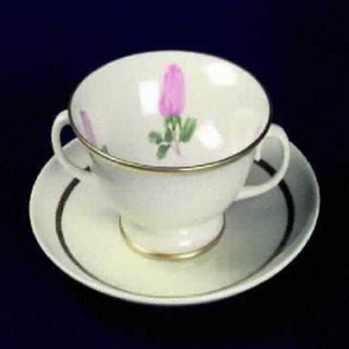 Franciscan Cherokee Rose Wide Gold Band Footed Cup & Saucer Set, Fine China Dinn