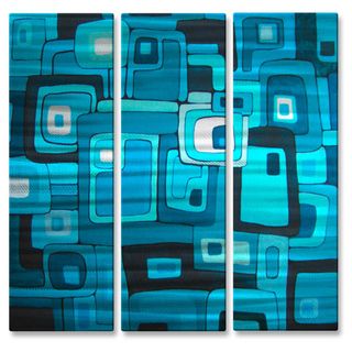 Blue Jazz I 3 piece Metal Wall Decor Set (LargeSubject: AbstractImage dimensions: 23.5 inches tall x 26 inches wide )