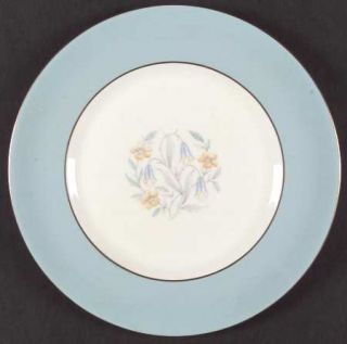 Royal Doulton Barclay Dinner Plate, Fine China Dinnerware   Turquoise Rim, Blue&