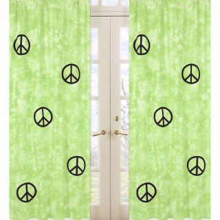 Lime Groovy Peace Sign Tie Dye 84 inch Curtain Panel Pair (Lime & Black Construction: Rod pocketPocket measures: 1.5 inches deepLining: NoneDimensions: 42 inches wide x 84 inches longMaterials: CottonCare instructions: Machine WashableThe digital images w