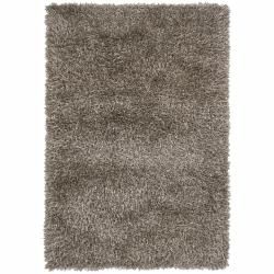 Hand woven Mandara Beige Plush Shag Rug (5 X 76) (Tan, blackPattern: ShagTip: We recommend the use of a  non skid pad to keep the rug in place on smooth surfaces. All rug sizes are approximate. Due to the difference of monitor colors, some rug colors may 