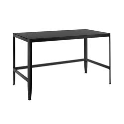 Black Retro Office Desk/ Drafting Table (BlackMaterials: Metal frame and glass Glass: Tempered white glass topDimensions: 47 inches long x 24 inches wide x 29 inches highWeight capacity of 50 pounds equally distributedAssembly required  )