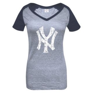 MLB Womens New York Yankees T Shirt   Grey/Navy (L)