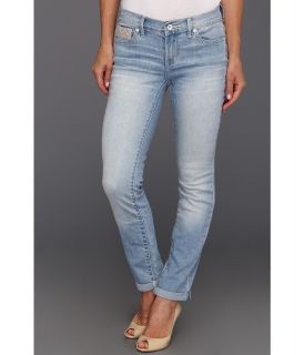 Calvin Klein Jeans Petite Ultimate Skinny Ankle Roll w/ Embroidery in Light Wash Womens Jeans (Blue)