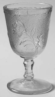 Bryce Rose In The Snow Clear  Water Goblet   Pressed Glass, Roses,  Clear