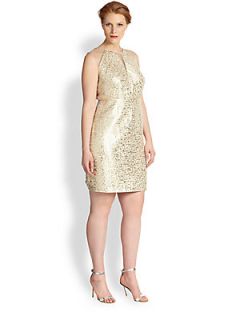 Kay Unger, Sizes 14 24 Gold Shimmer Dress   Gold