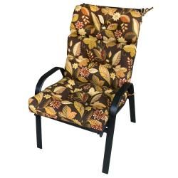 Patio High back Woodland Floral Chair Cushion (BrownMaterials: 100 percent polyesterFill: 100 percent recycled, post consumer plastic bottlesPattern: Woodland floralClosure: Sewn on all sidesWeather resistantUV protectionCare instructions: Spot clean, sto