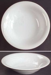 Studio Nova Tulip White Coupe Soup Bowl, Fine China Dinnerware   White With Embo