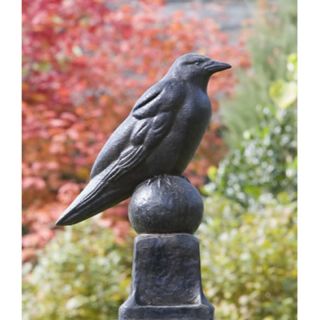 Campania International Raven Cast Stone Garden Statue   A 360 AL