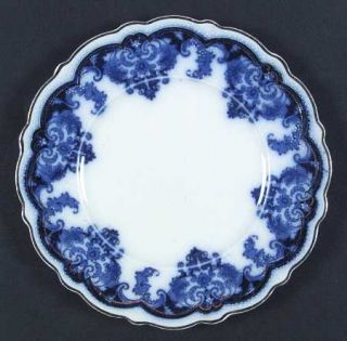 Johnson Brothers Georgia (Flow Blue, Gold Trim) Luncheon Plate, Fine China Dinne