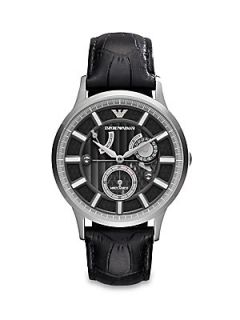 Emporio Armani Round Stainless Steel Watch   Stainless Steel Black
