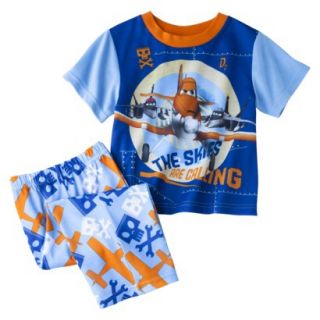 Disney Planes Toddler Boys 2 Piece Short Sleeve Pajama Set   Blue 3T