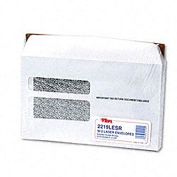 Double Window Tax Envelopes For W 2 Laser Forms : 50/pack