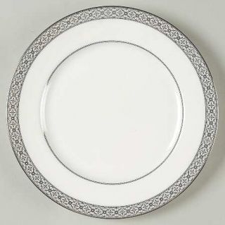 Mikasa Riverside Park Salad Plate, Fine China Dinnerware   Bone,Platinum Edge Ba