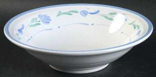International Petals Blue Coupe Cereal Bowl, Fine China Dinnerware   Blue Trim,