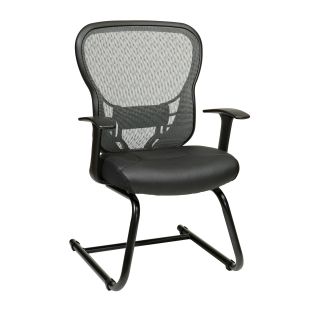 Office Star Spacegrid Eco Leather Seat Visitors Chair (Black Assembly RequiredPlease note: orders of 4 or more chairs will ship with a freight carrier, and are not traceable via UPS. Please allow 10 days before contacting Overstock regarding any freig