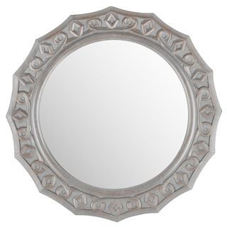 Safavieh Gossamer Lace Grey Mirror (Grey Materials: MDF and glassFinish: Grey Dimensions: 24 inches high x 25 inches wide x 0.79 inches deepMirror Only Dimensions: 18 inches diameterThis product will ship to you in 1 box.Furniture arrives fully assembled 
