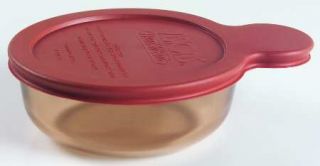 Corning Visions Amber Grab It with Plastic Lid, Fine China Dinnerware   Solid Am
