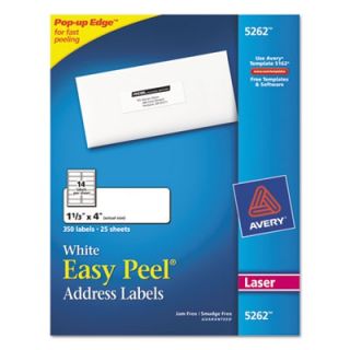 Avery Labels Easy Peel Laser Address Labels, 1 1/3 x 4, White (5262)