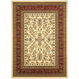 Lyndhurst Collection Ivory/ Red Rug (53 X 76)