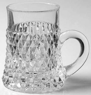 Indiana Glass Diamond Point Clear Mug   Clear, Heavy Pressed