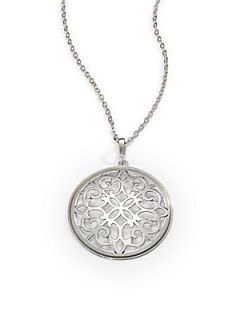 Sterling Silver Arabesque Pendant Necklace   Silver