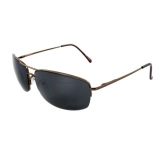 Semi rimless Fashion Sunglasses Brown Frame With Black Lenses For Women And Men