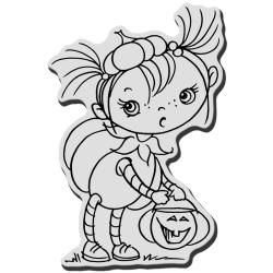 Stampendous Halloween Cling Rubber Stamp : Pumpkin Kiddo