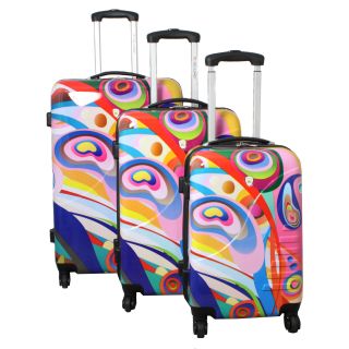 Orbit Dynamics Dejuno 3 piece Lightweight Hardside Spinner Luggage Set (MulticolorMaterial: PolycarbonateMulti use organizational pocket for ease of packing that also doubles as a divider Weight: 28 inch upright (9.8 pound), 24 inch upright (7.6 pound), 2