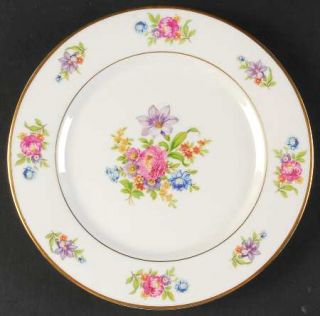 Royal Jackson Deanna Salad Plate, Fine China Dinnerware   Floral Rim & Center, A