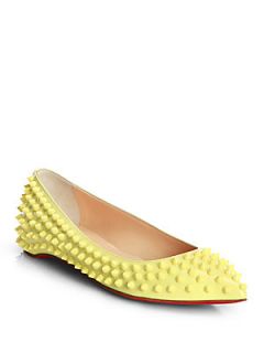 Christian Louboutin Pigalle Spiked Patent Leather Flats