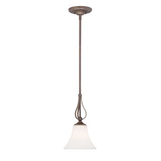 Quoizel Sophia 1 light Palladian Bronze Mini Pendant (Steel Finish Polished bronzeNumber of lights One (1)Requires one (1) 100 watt A19 medium base bulbs (not included)Dimensions 50.5 inches high x 8 inches deepShade dimensions 5 inches x 8 inchesWeig