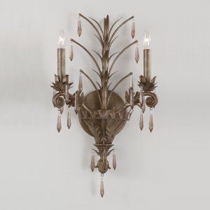 Crystorama Lighting CRY 9322 GB Athena Wall Sconce Antique Dusted Crystal