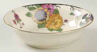 Black Knight Autumnleaves Coupe Cereal Bowl, Fine China Dinnerware   Pink, Yello