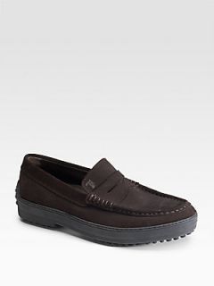 Tods Nuovo Suede Moccasins   Brown : Tods Shoes