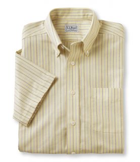 Wrinkle Resistant Classic Oxford Cloth Shirt, Traditional Fit Short Sleeve Stripe
