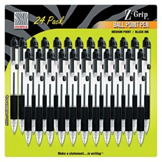 Zebra Z Grip Ballpoint Pen Medium   Black Ink (24 Per Pack)