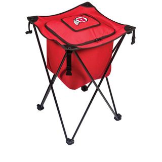 Picnic Time University Of Utah Utes Sidekick Portable Cooler (RedMaterials: Polyester; PVC liner and drainage spout; steel frameDimensions Opened: 18.5 inches Long x 18.5 inches Wide x 27.8 inches HighDimensions Closed: 8 inches Long x 8 inches Wide x 32 