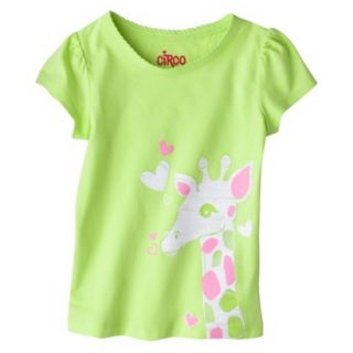 Circo Infant Toddler Girls Short Sleeve Giraffe Tee   Lime Green 3T